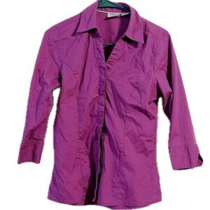 Purple Lightweight Shirt Jacket with Pointed Collar